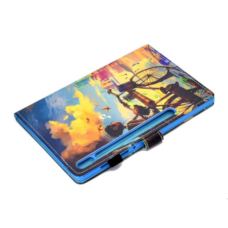 Cover Folio-hoesje Samsung Galaxy Tab S7 Telefoonhoesje Fiets Art