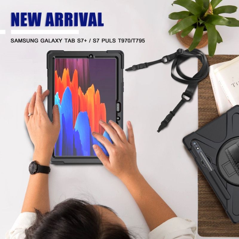 Cover Hoesje Samsung Galaxy Tab S7 Rood Zwart Telefoonhoesje Multifunctioneel