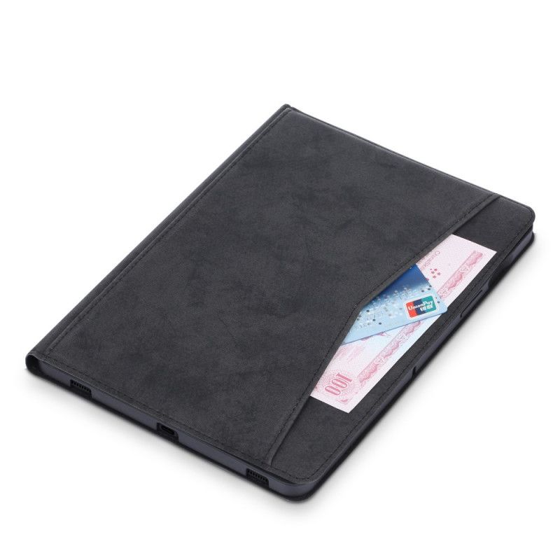 Cover Samsung Galaxy Tab S7 Grijs Zwart Zakelijk Leereffect