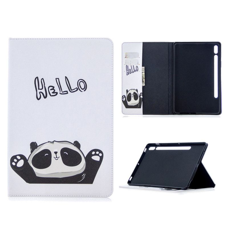 Cover Samsung Galaxy Tab S7 Groen Wit Patroon Panda-Print