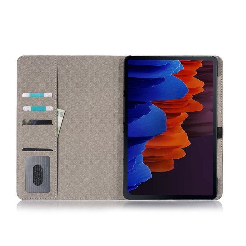 Cover voor Samsung Galaxy Tab S7 Donkerblauw Zwart Structuur