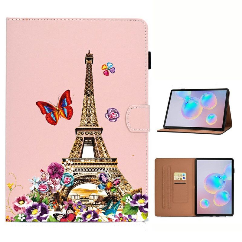 Flip Case Leren Samsung Galaxy Tab S7 Eiffeltoren In De Zomer