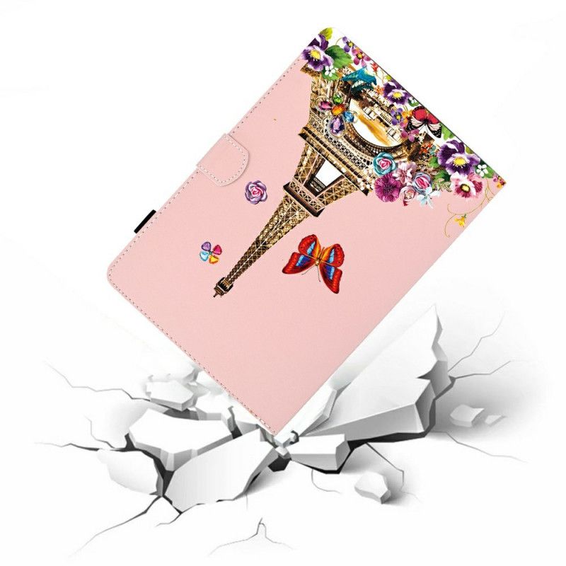 Flip Case Leren Samsung Galaxy Tab S7 Eiffeltoren In De Zomer