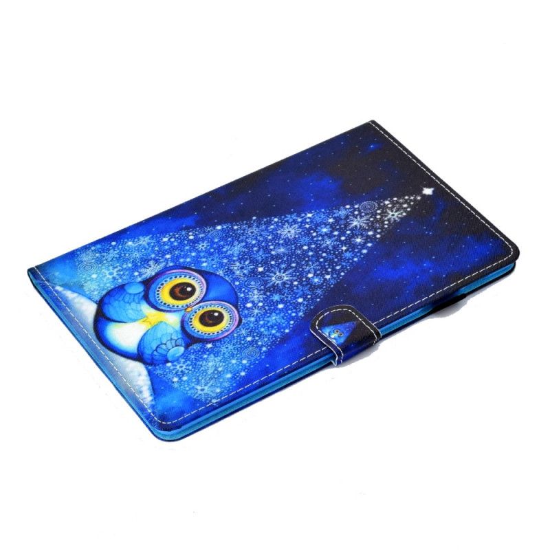 Flip Case Leren Samsung Galaxy Tab S7 Lichtblauw Donkerblauw Uil