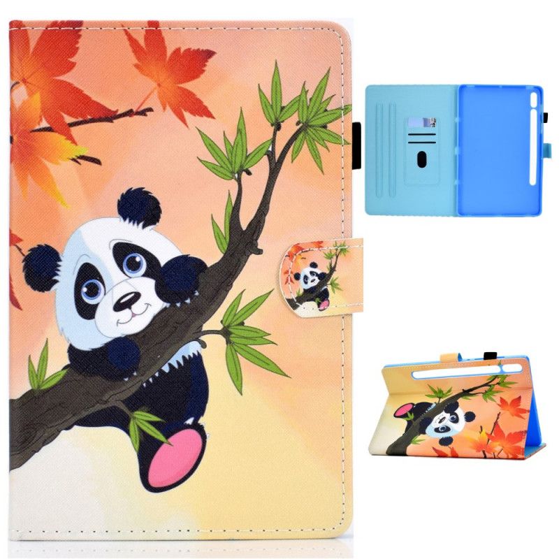 Flip Case Leren Samsung Galaxy Tab S7 Schattige Panda