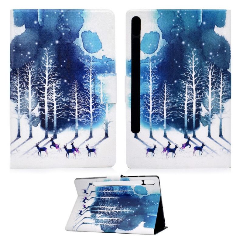 Flip Case Leren Samsung Galaxy Tab S7 Winter