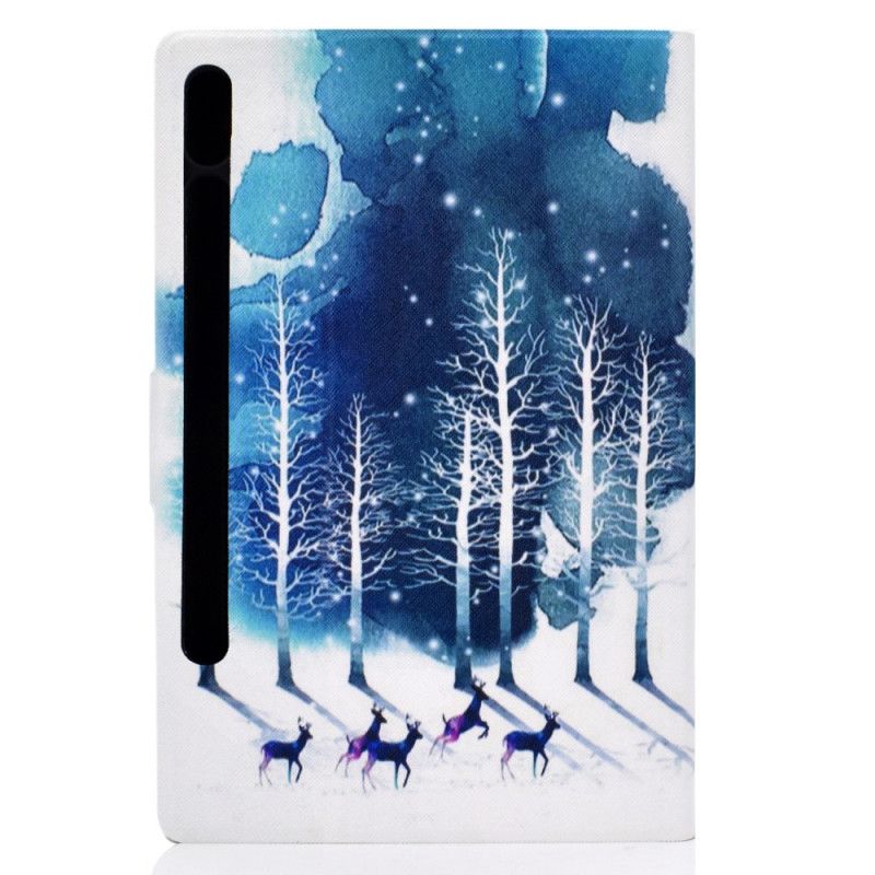 Flip Case Leren Samsung Galaxy Tab S7 Winter