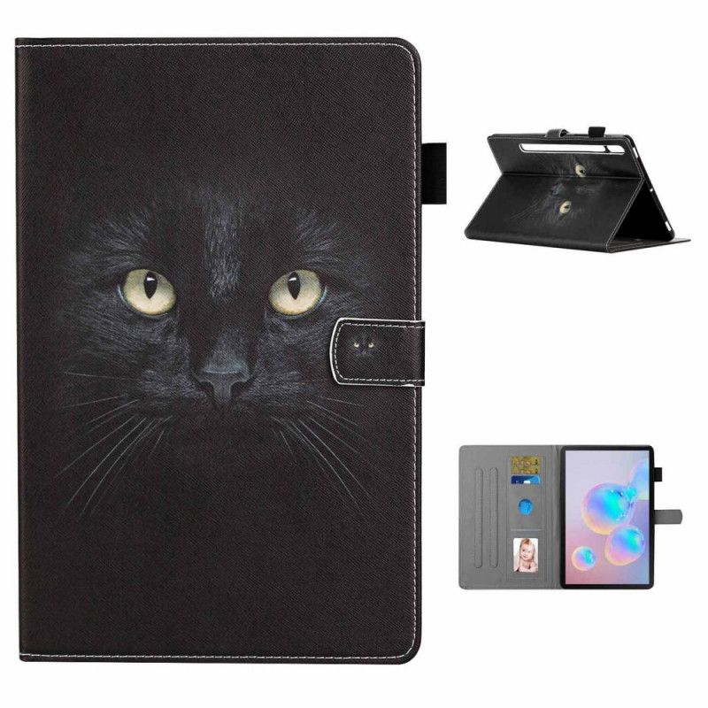 Flip Case Leren Samsung Galaxy Tab S7 Zwarte Kat