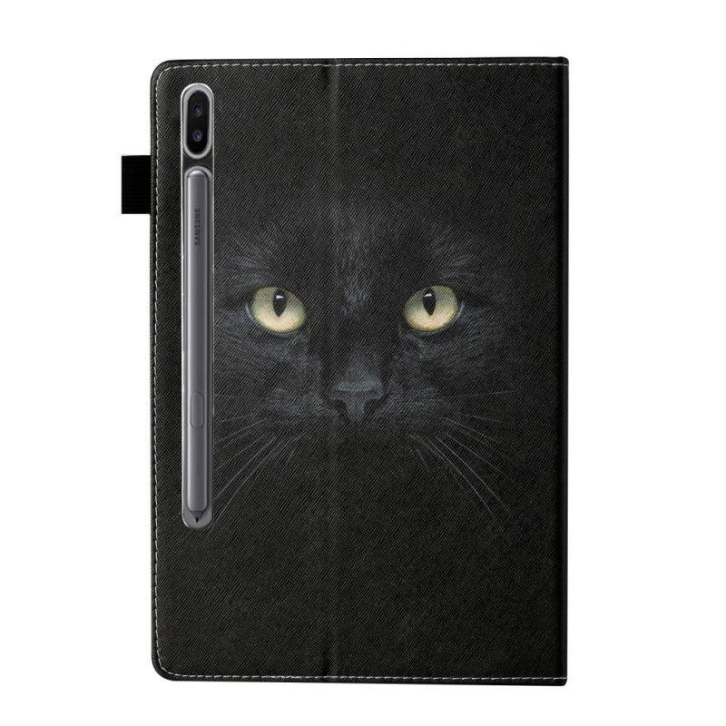 Flip Case Leren Samsung Galaxy Tab S7 Zwarte Kat