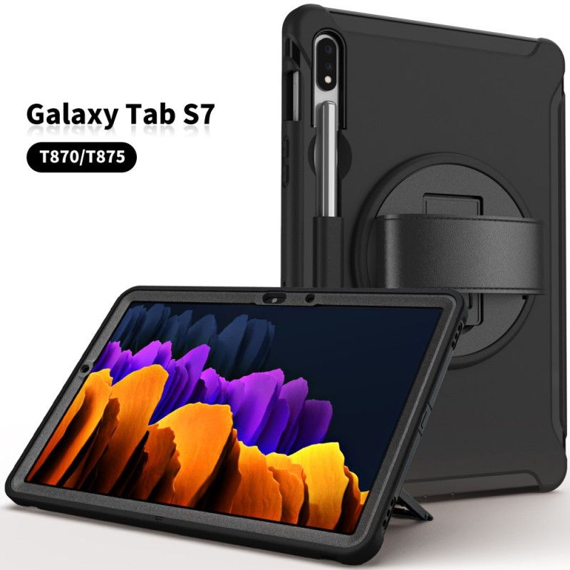 Hoesje Samsung Galaxy Tab S7 Grijs Zwart Multifunctioneel Bedrijf