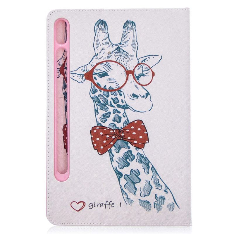 Leren Hoesje Samsung Galaxy Tab S7 Patroon Giraffenprint