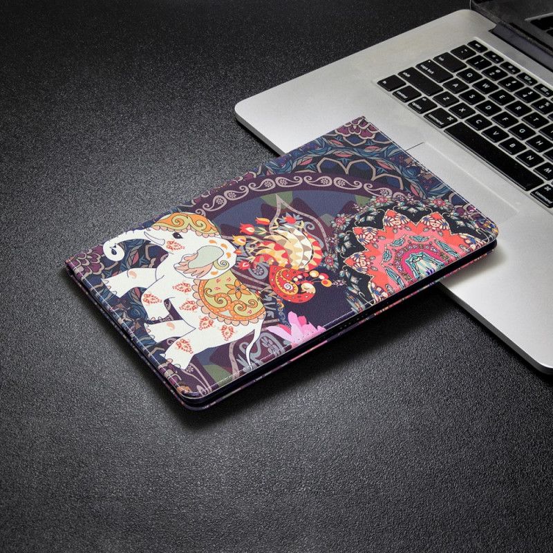 Leren Hoesje Samsung Galaxy Tab S7 Patroon Met Olifantenprint