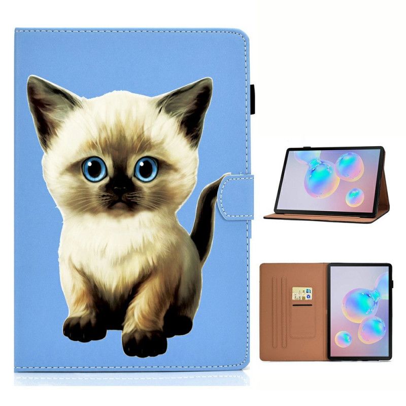 Leren Hoesje Samsung Galaxy Tab S7 Telefoonhoesje Leuk Kitten