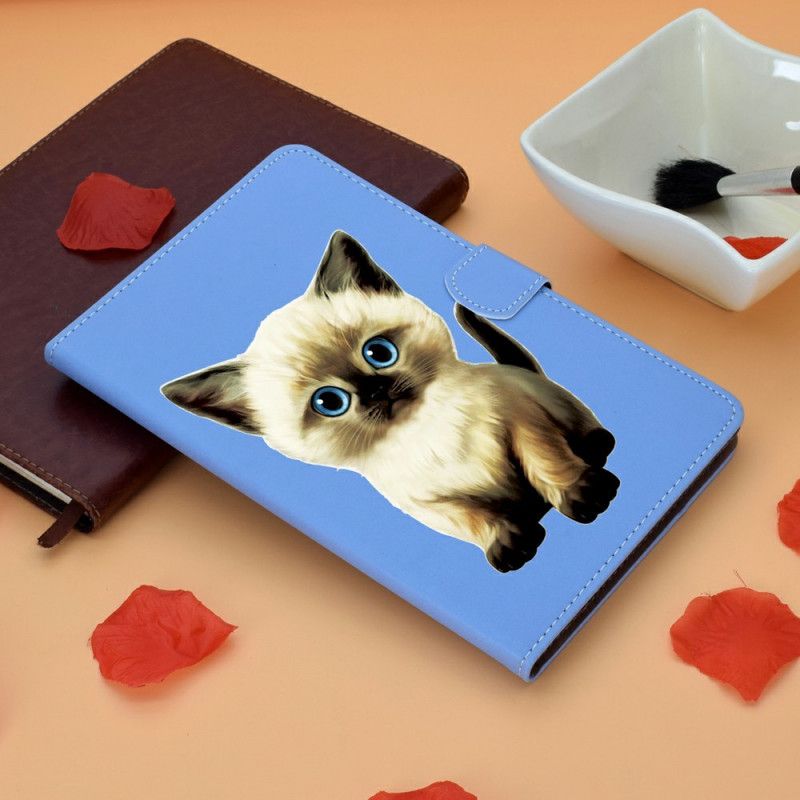 Leren Hoesje Samsung Galaxy Tab S7 Telefoonhoesje Leuk Kitten