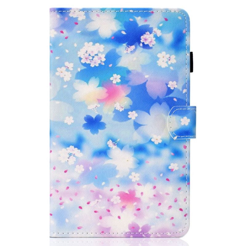 Leren Hoesje voor Samsung Galaxy Tab S7 Aquarel Bloemen