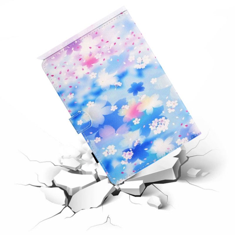 Leren Hoesje voor Samsung Galaxy Tab S7 Aquarel Bloemen