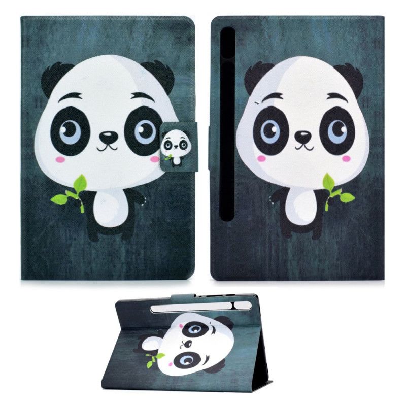 Leren Hoesje voor Samsung Galaxy Tab S7 Babypanda