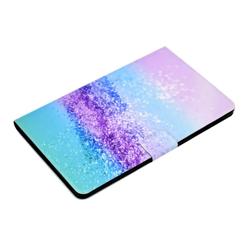 Leren Hoesje voor Samsung Galaxy Tab S7 Groen Roze Glanzende Pailletten