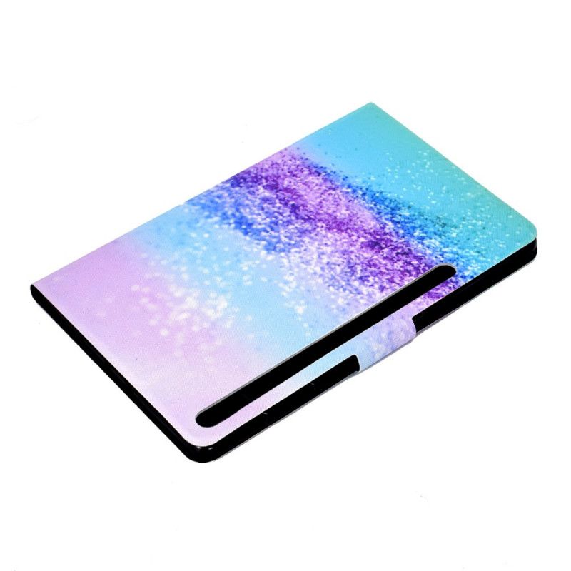 Leren Hoesje voor Samsung Galaxy Tab S7 Groen Roze Glanzende Pailletten