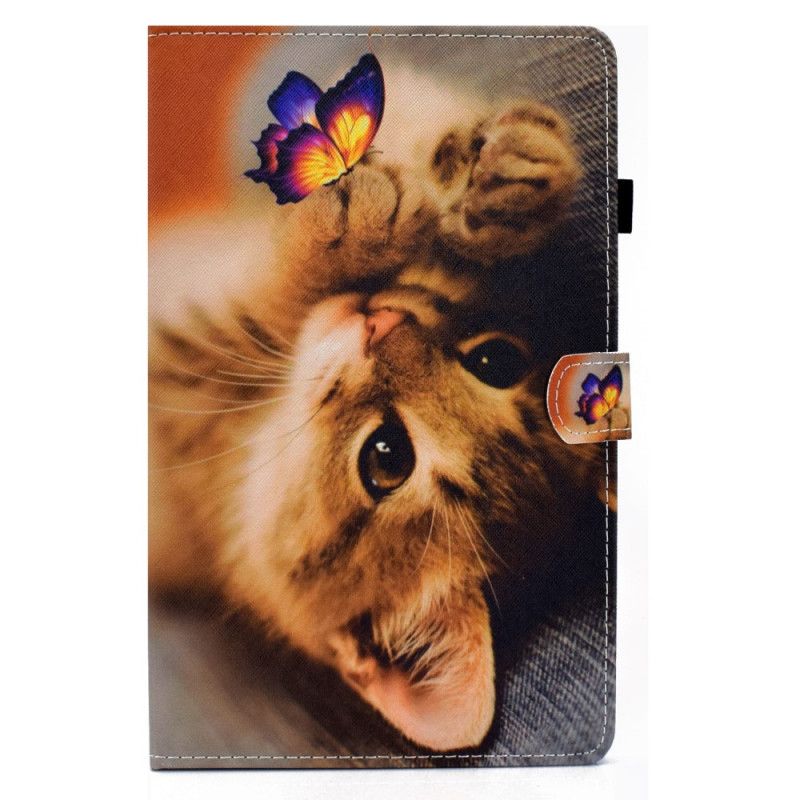 Leren Hoesje voor Samsung Galaxy Tab S7 Mijn Kitten En Vlinder