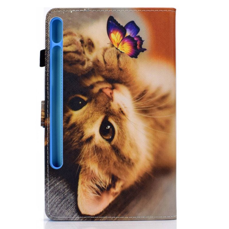 Leren Hoesje voor Samsung Galaxy Tab S7 Mijn Kitten En Vlinder