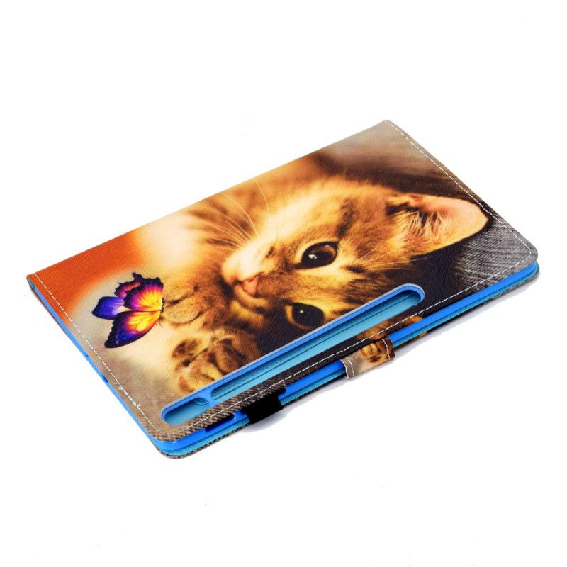 Leren Hoesje voor Samsung Galaxy Tab S7 Mijn Kitten En Vlinder