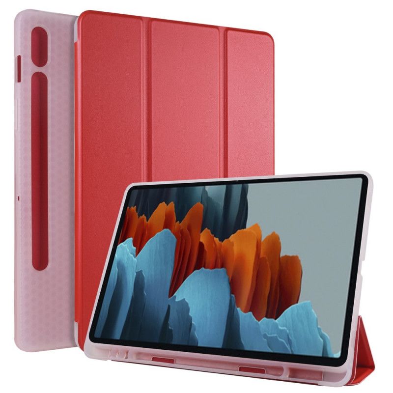 Siliconen Smartcase Samsung Galaxy Tab S7 Rood Zwart