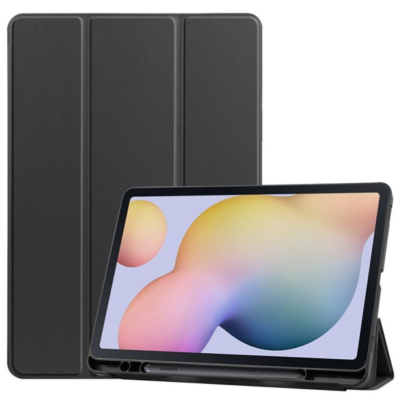 Smartcase Samsung Galaxy Tab S7 Grijs Zwart Drievoudige Pennenhouder