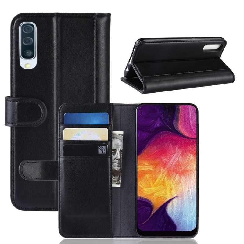 Bescherming Hoesje Samsung Galaxy A50 Bruin Zwart Splitleer