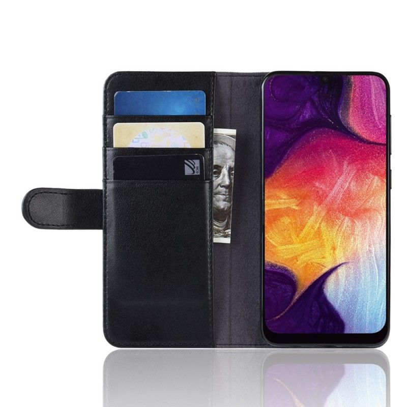 Bescherming Hoesje Samsung Galaxy A50 Bruin Zwart Splitleer