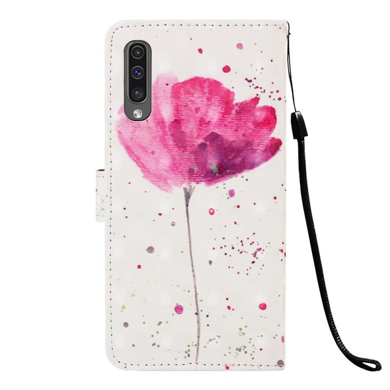 Bescherming Hoesje Samsung Galaxy A50 Telefoonhoesje Aquarel Klaproos