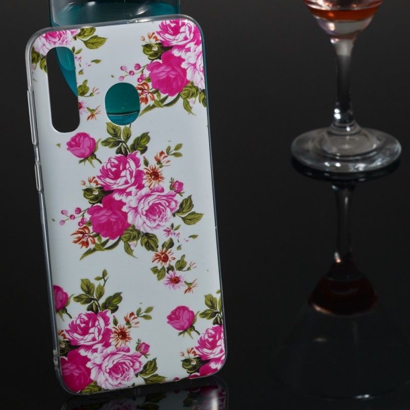 Case Hoesje Samsung Galaxy A50 Telefoonhoesje Fluorescerende Vrijheidsbloemen