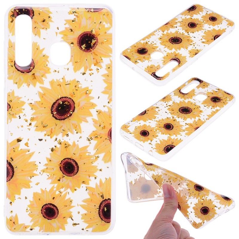 Case Hoesje Samsung Galaxy A50 Telefoonhoesje Meerdere Zonnebloemen