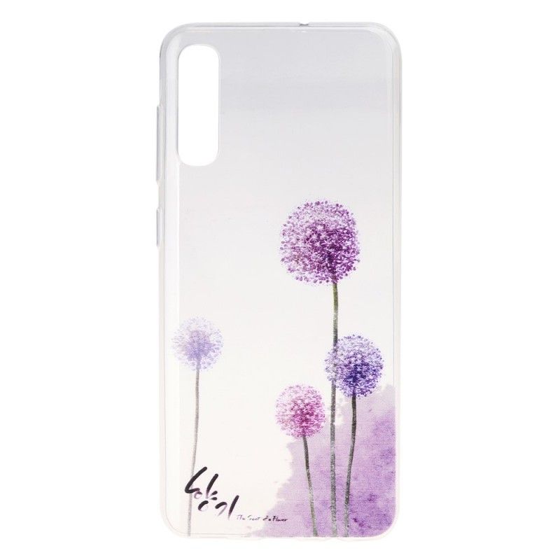 Case Hoesje Samsung Galaxy A50 Telefoonhoesje Transparant Gekleurde Paardenbloemen