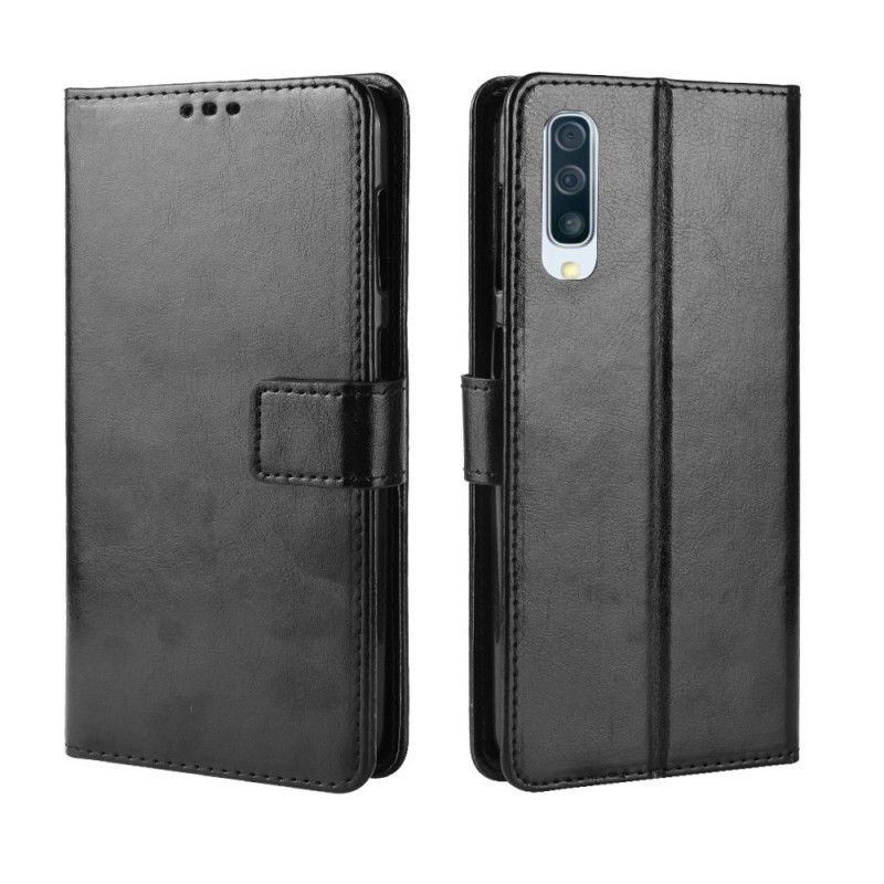 Cover Folio-hoesje Samsung Galaxy A50 Rood Zwart Telefoonhoesje Vierkant Kunstleer