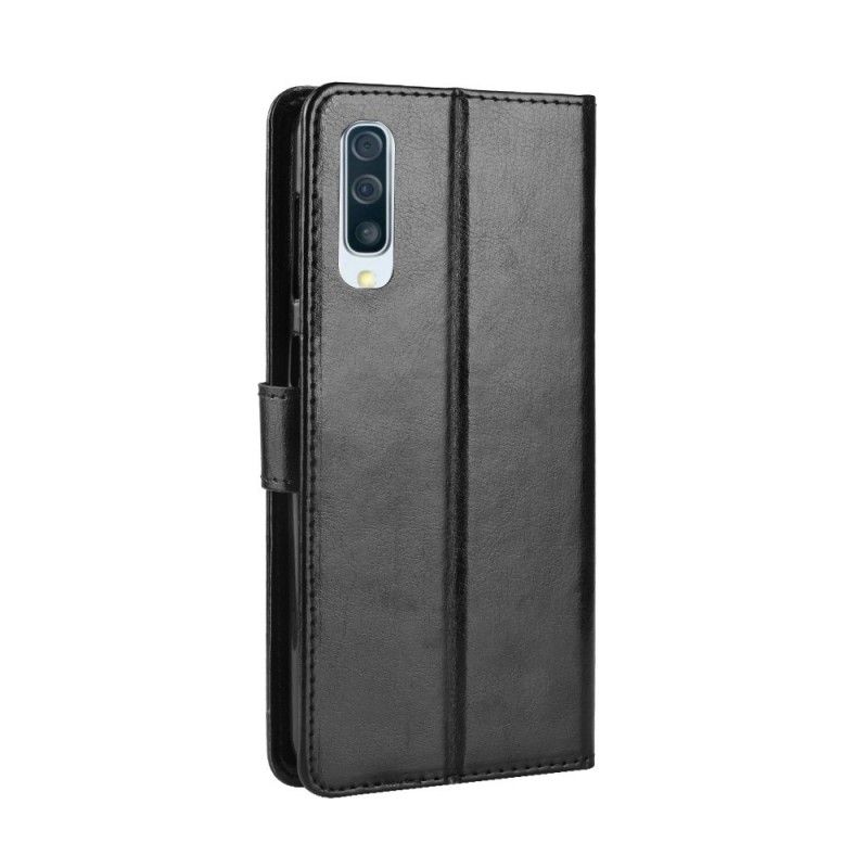 Cover Folio-hoesje Samsung Galaxy A50 Rood Zwart Telefoonhoesje Vierkant Kunstleer