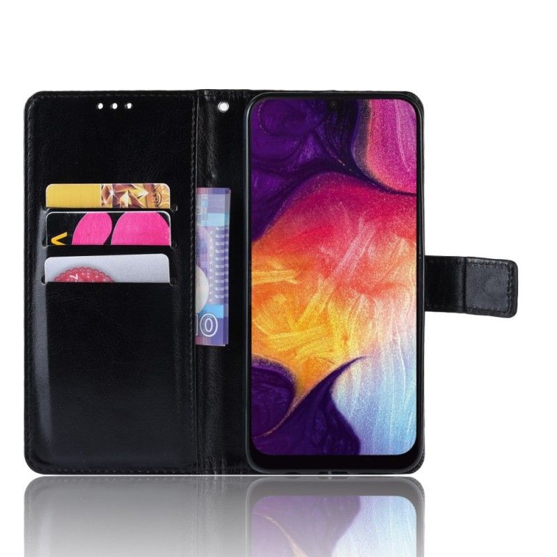 Cover Folio-hoesje Samsung Galaxy A50 Rood Zwart Telefoonhoesje Vierkant Kunstleer