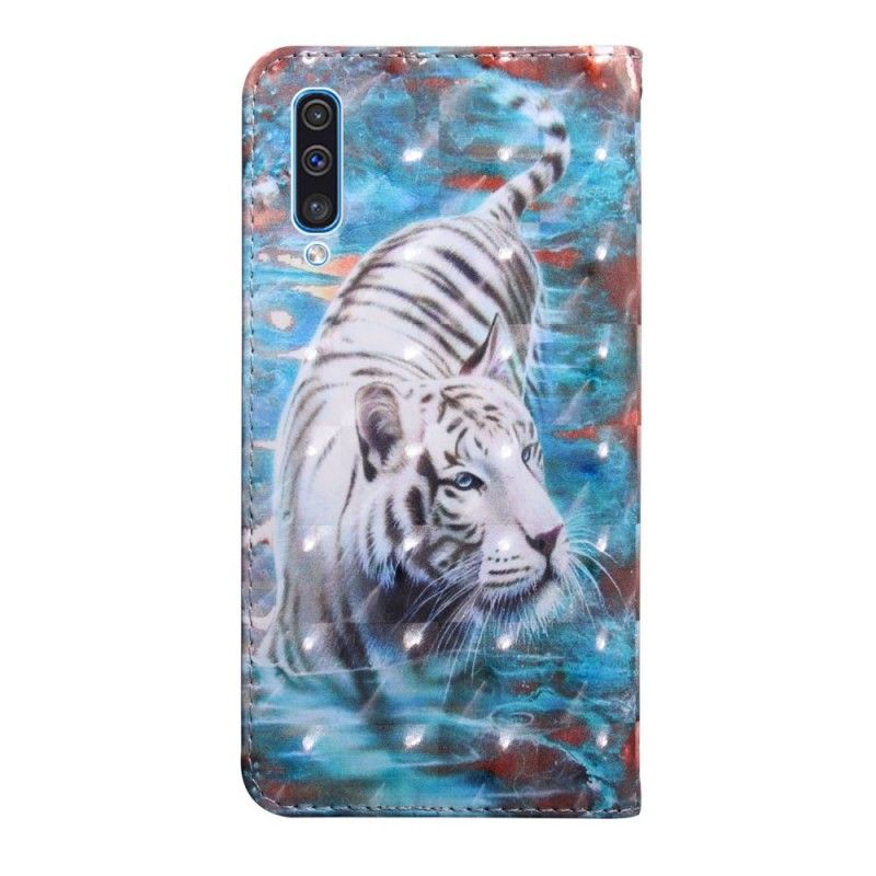 Cover Folio-hoesje Samsung Galaxy A50 Telefoonhoesje Tijger In Het Water