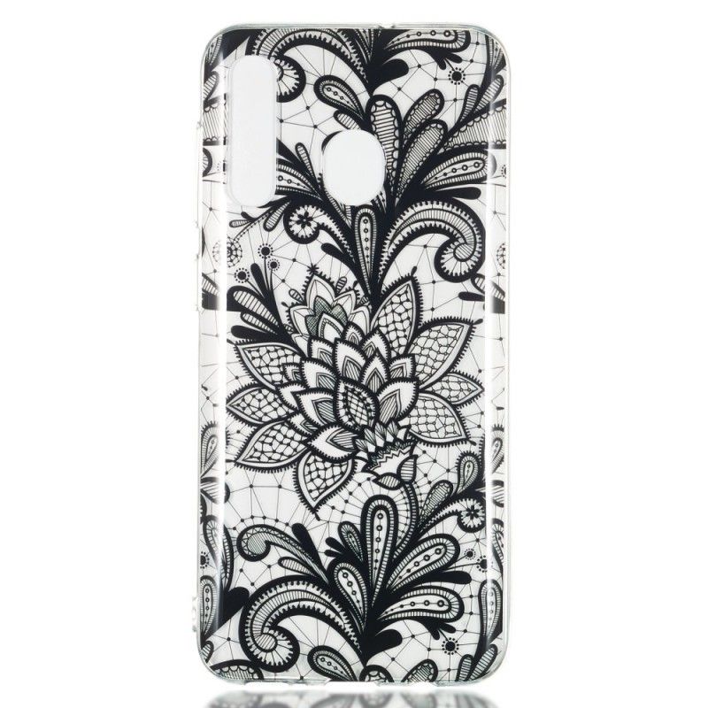 Cover Hoesje Samsung Galaxy A50 Telefoonhoesje Geborduurde Bloem