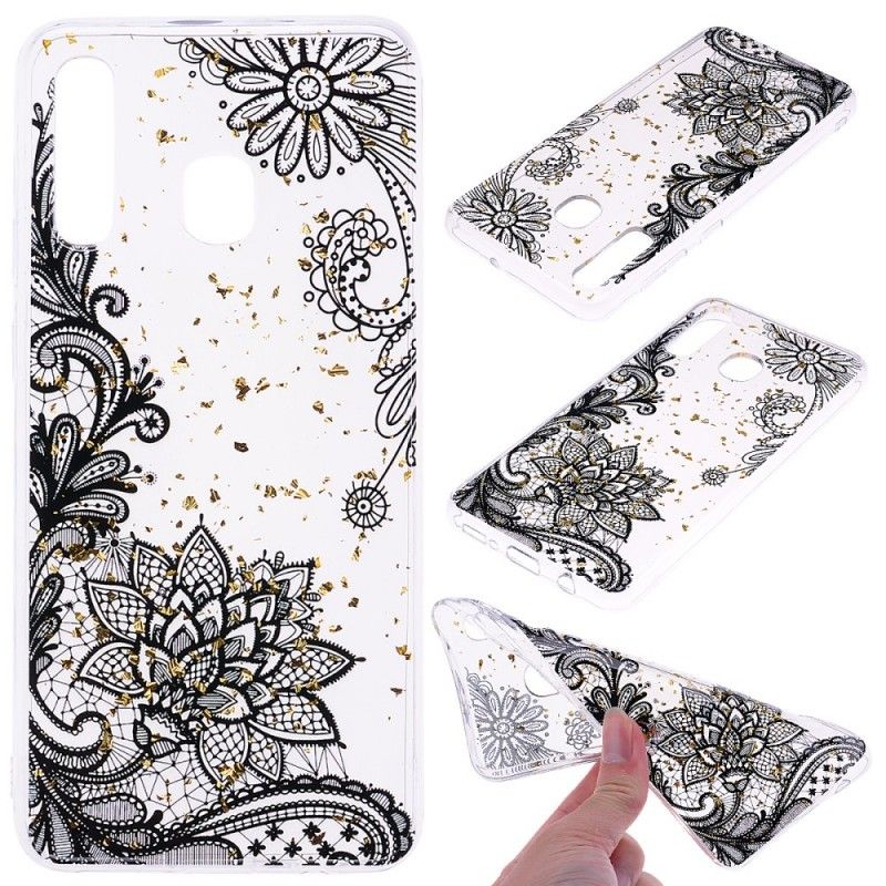 Cover Hoesje Samsung Galaxy A50 Telefoonhoesje Kant En Goudstof