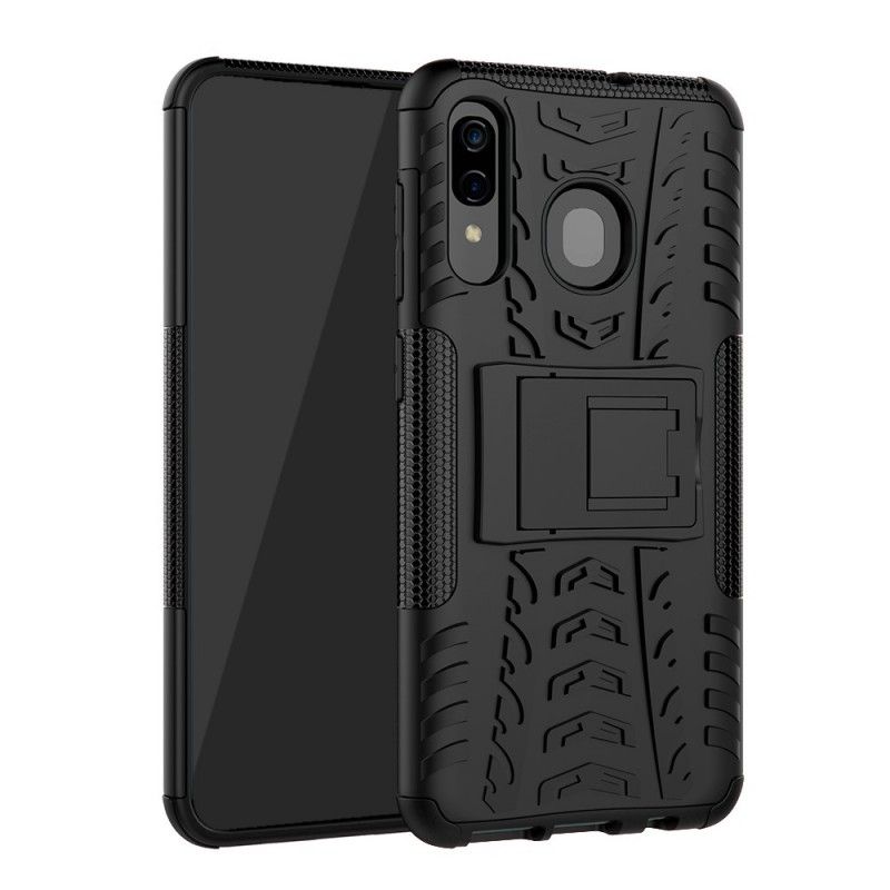 Cover Hoesje Samsung Galaxy A50 Wit Zwart Telefoonhoesje Ultrabestendig