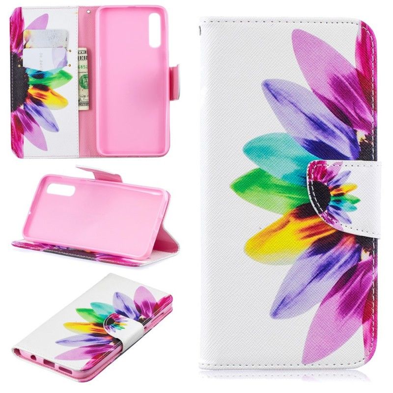 Flip Case Leren Samsung Galaxy A50 Aquarelbloem