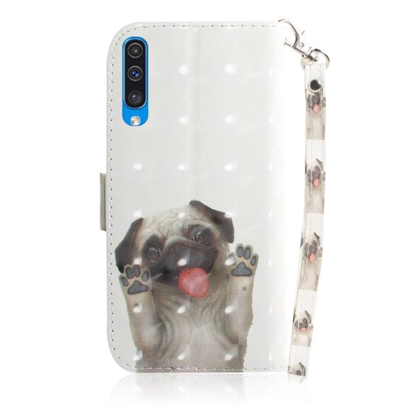 Flip Case Leren Samsung Galaxy A50 Hou Van Mijn Hond Met String