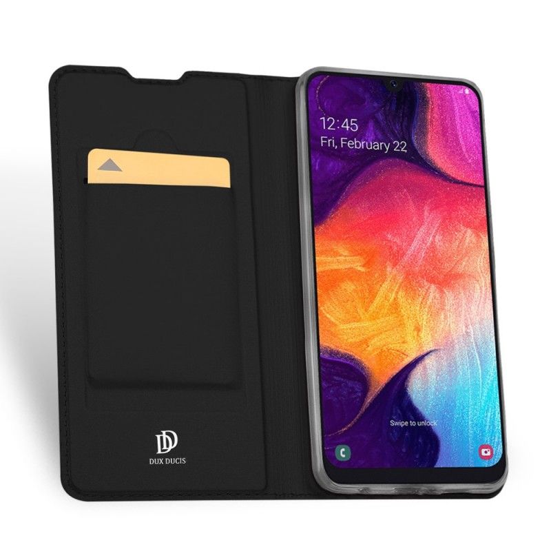 Folio-hoesje Samsung Galaxy A50 Donkerblauw Zwart Eerste Klas Serie