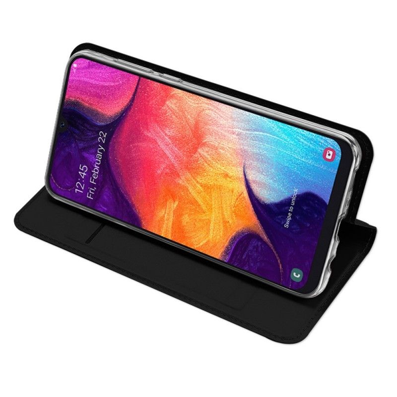 Folio-hoesje Samsung Galaxy A50 Donkerblauw Zwart Eerste Klas Serie