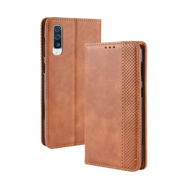 Folio-hoesje Samsung Galaxy A50 Rood Zwart Gestileerd Vintage Leereffect