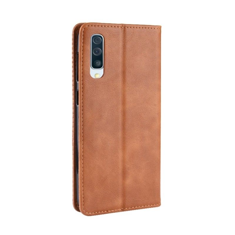 Folio-hoesje Samsung Galaxy A50 Rood Zwart Gestileerd Vintage Leereffect