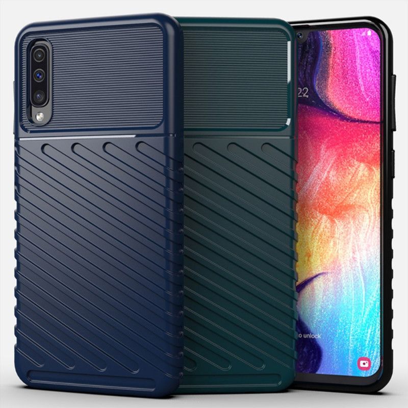 Hoesje Samsung Galaxy A50 Groen Zwart Donderreeks