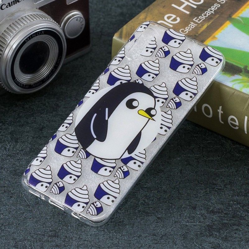 Hoesje Samsung Galaxy A50 Telefoonhoesje Transparante Pinguïns