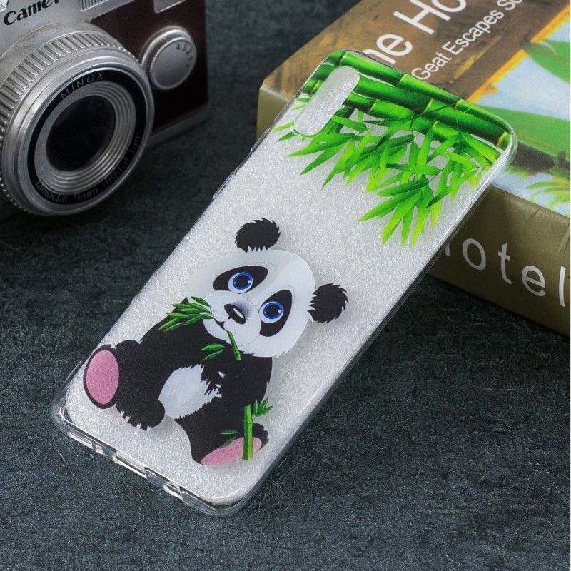 Hoesje voor Samsung Galaxy A50 Doorzichtige Panda Eet